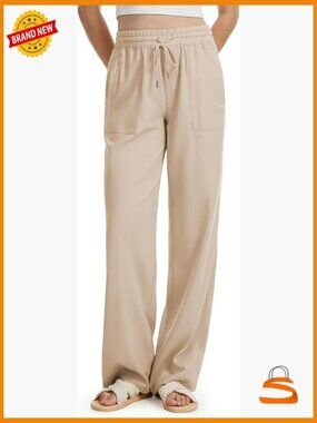Tall Linen Wide Leg Palazzo Pants with Pockets 32/34/36 Inseam